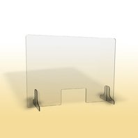 Ochranná přepážka / clona na stůl, 90 x 90 cm, vysoký otvor