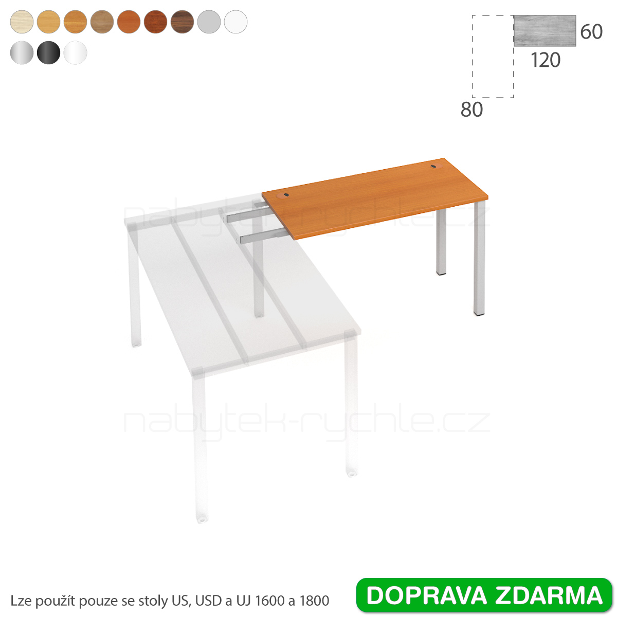 UE 1200 RU Hobis UNI - Stůl řetězící do úhlu 120 x 60