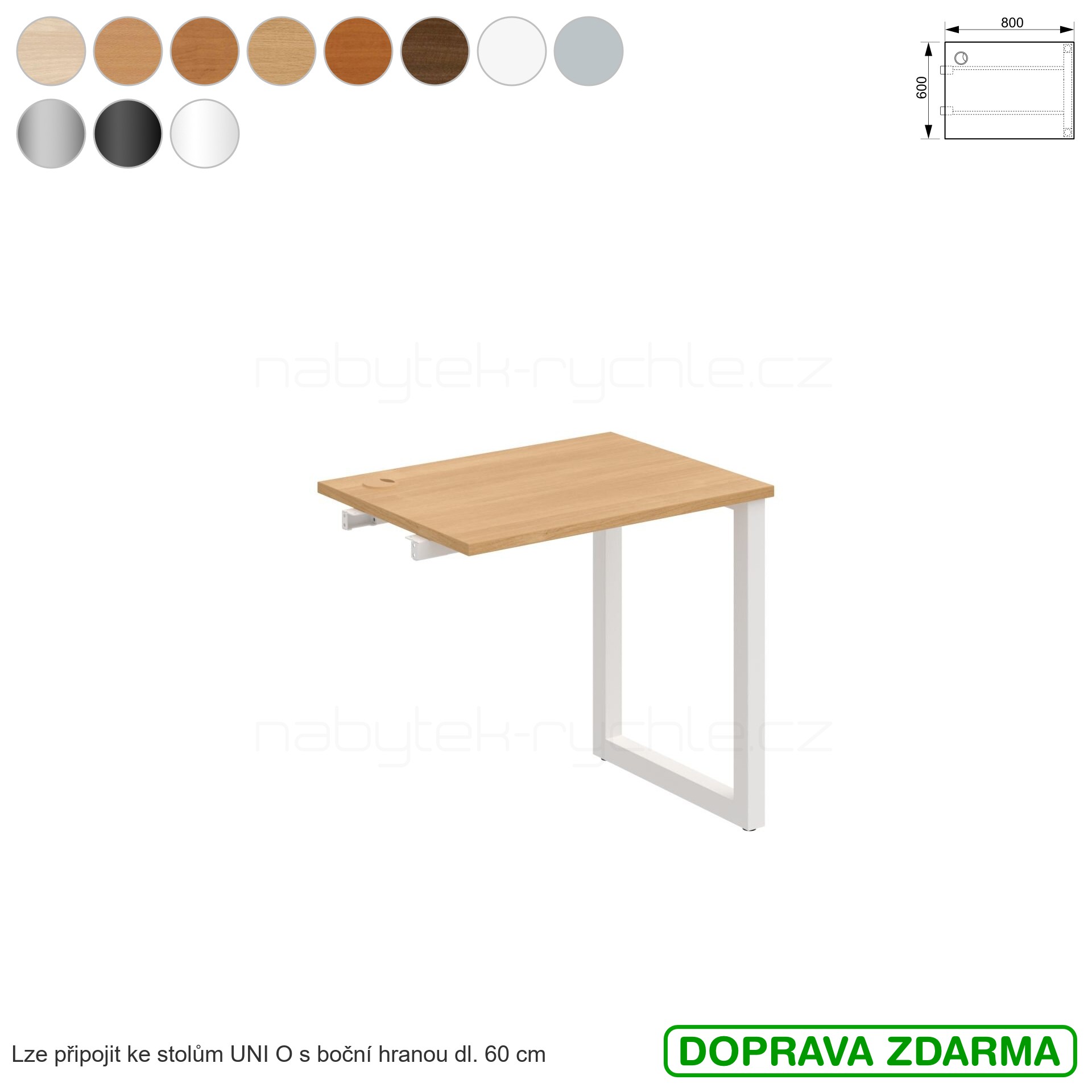 UE O 800 R Hobis UNI - Stůl řetězící 80 x 60